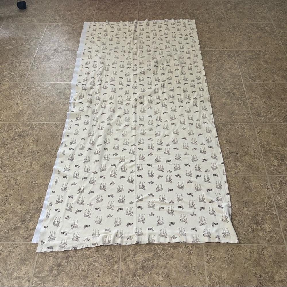 2  yards x 60" Joann's cream/brown Forrest Animals (deer, squirrel, rabbit) knit